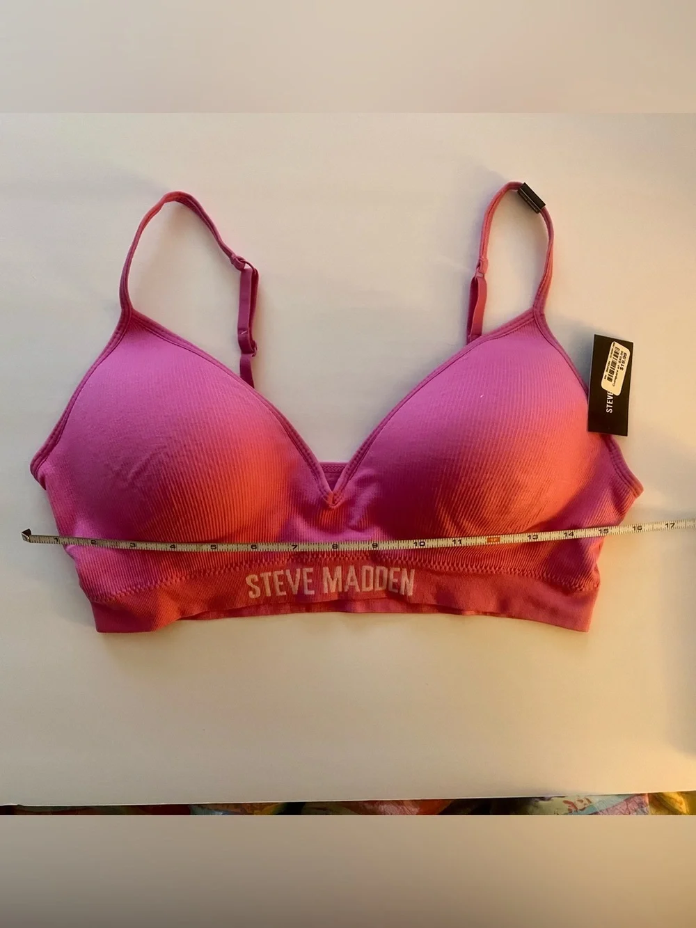 Steve Madden Pink Bralette XL Seamless Adjustable Straps Wireless New With Tags